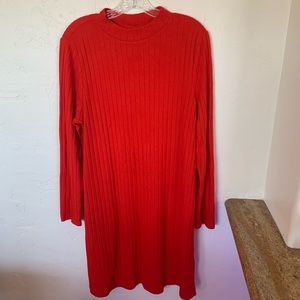 Ribbed Sweater Dress Orange Size L